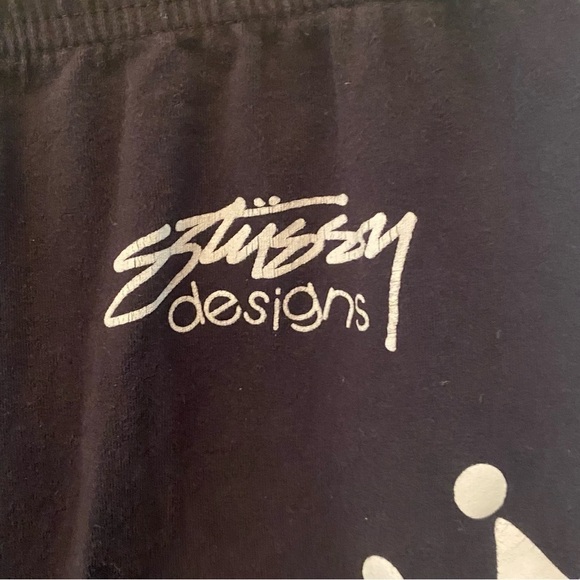 STUSSY Black White Graphic Shorts Size Xsmall - Picture 2 of 6